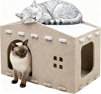 Nouvelle maison pour chat en forme de rectangle blanc, design mignon, maison pour chat d'intérieur et d'extérieur, respectueuse de l'environnement, résistante à l'adhérence, résistante à l'usure