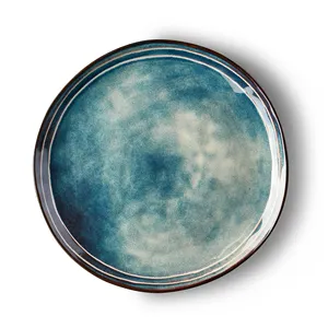 Hot Sale Nordic Style Design Shiny Reactive Glaze With Silk Screen Dinnerset Ceramics Plates Porcelain