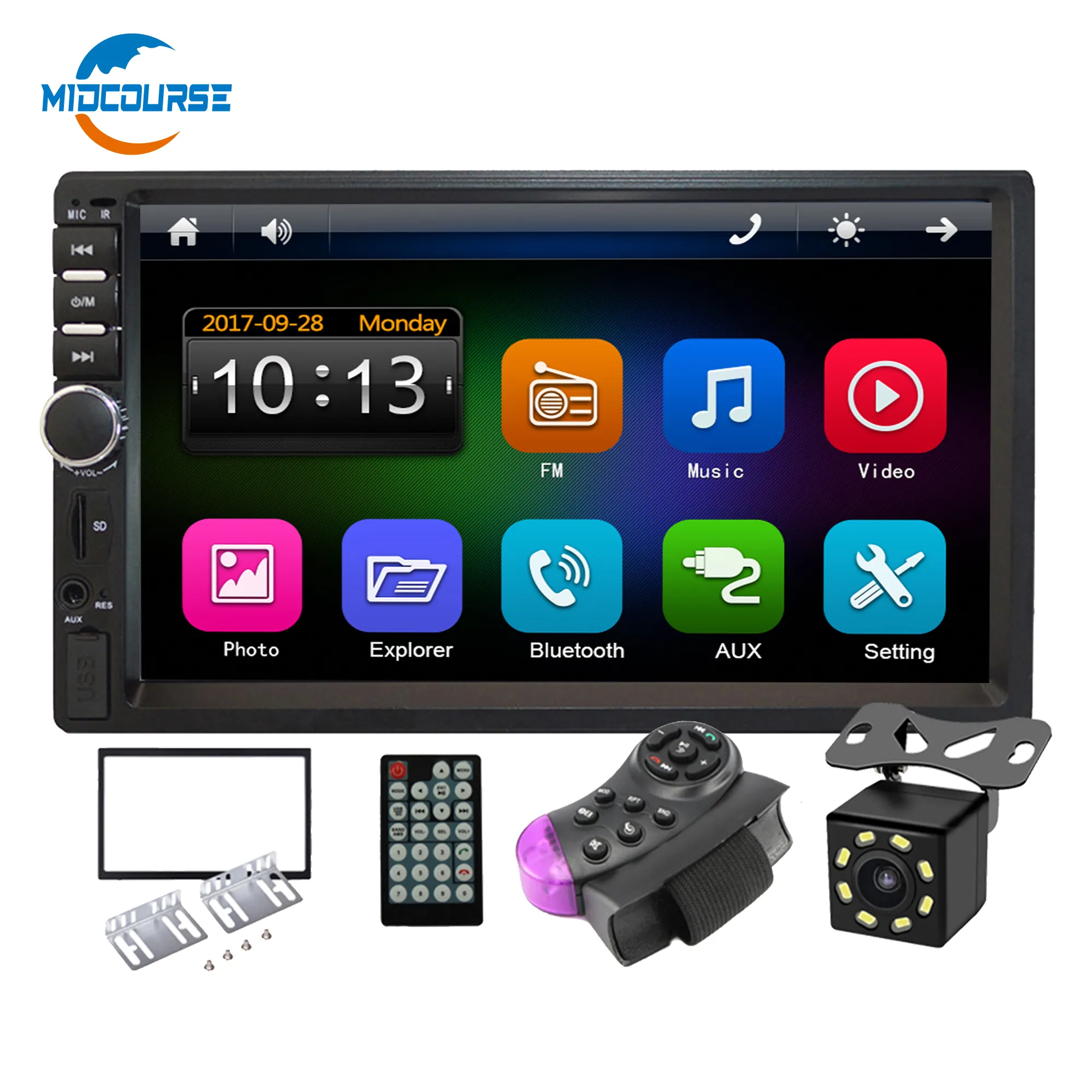 Universele Grote Versterker 7 Inch Touch Screen Radio Systeem Speler 2din 2 Din B T Dubbele Din Auto Stereo Met camera