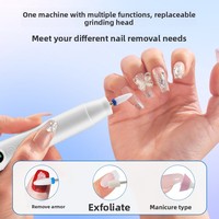 Mesin Penggiling Kuku Portabel Otomatis Penuh Tenaga Baterai Bahan ABS Profesional untuk Menghilangkan Kutikula Kuku