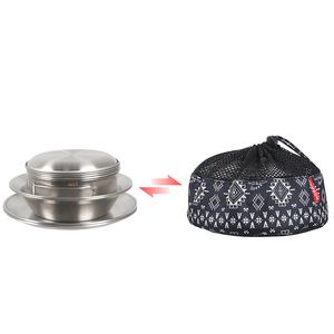 Bạc Set-camping <span class=keywords><strong>Mess</strong></span> <span class=keywords><strong>Kit</strong></span> 12 cái cắm trại phụ kiện thép không gỉ cắm trại món ăn đặt đồ ăn cho <span class=keywords><strong>4</strong></span> người đồ dùng - Product Image 3