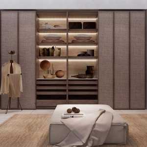 Armario de Lujo para Dormitorio, Mueble de Guardarropa con 6 Puertas, Cajones y Diseño Curvo, Armarios para Personal en Venta - Product Image 1