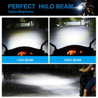 Proyector de Faro Delantero 360 12V H4 Led, Sistema de Iluminación para Motocicleta, Kit Láser, Luces, Lámpara, Fara, Focos, Faros COB, Bombilla Delantera para Motocicleta