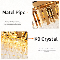 2049A Lustre en cristal ventilateur de plafond avec lumière avec télécommande