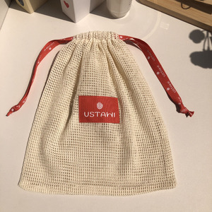 Pochette en coton à cordon coulissant personnalisée haut de gamme OEM/ODM avec logo imprimé, pour maquillage, cosmétiques, cadeaux, savons, avec étiquette - Product Image 3
