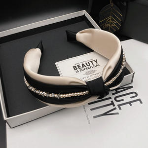 French High-End Women's Hair Clip &amp; <strong>Headband</strong> <strong>2023</strong> Internet Popular <strong>New</strong> Style Pearl Beaded Handmade Elegant Wide Edge - Product Image 4