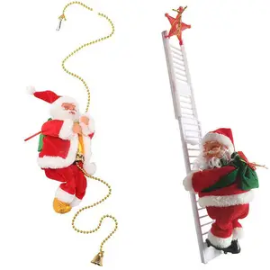 H41 Festival Party decorazione natalizia musica bambola arrampicata perlina regalo per bambini giocattoli di natale elettrici scaletta da arrampicata babbo natale