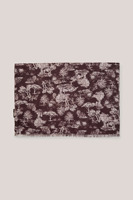 Écharpe longue vintage en gros à imprimé paysage arboré de Jouy, motif forêt rétro, châle doux à franges, logo personnalisé