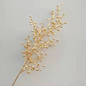 מכירה סיטונאית חמה של צמח מלאכותי מודרני עשוי פלסטיק בעבודת יד, ענף עלים מלאכותי, פרח מגנוליה, עלי דקל, עלה זהוב - Product Image 6