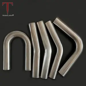 티타늄 맞춤형 티타늄 맨드릴 벤드 튜브 연마 및 연삭 벤딩 파이프 1.2mm 두께 자동차 용 팔꿈치