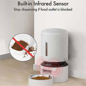 Distributeur de nourriture intelligent pour animaux de compagnie, grande capacité de 5 L, programmation des repas à distance via l'application, conception anti-obstruction, matériau ABS, rechargeable, écran LCD pour animaux de compagnie - Product Image 4
