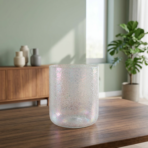 Frasco de vidrio redondo de 11 oz (480 ml) con purpurina plateada tintada, portavelas vacío para hacer velas y decoración del hogar. - Product Image 2