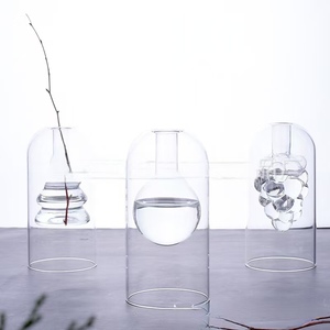 סיטונאי מותאם אישית אגרטל זכוכית ארומתרפיה שמן אתרי מפזר בקבוק צבעוני כפול שכבה צבעונית מפזרת זכוכית הידרופונית כפולה - Product Image 3