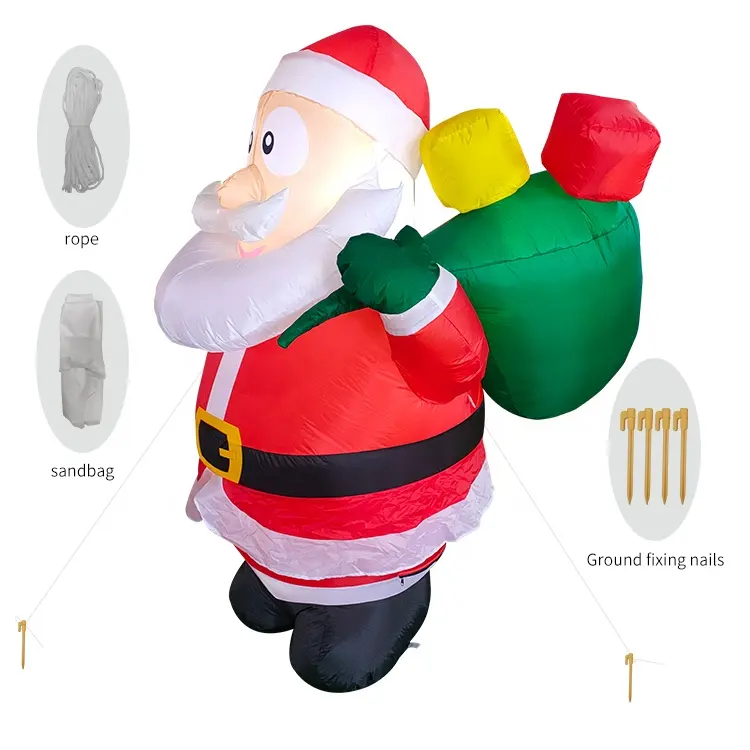 Diseños creativos, decoración de Papá Noel inflable de Navidad, fuente de luz incorporada para interiores o exteriores