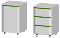 Armoire de laboratoire mobile tout acier à bords inclinés avec tiroirs verrouillables et roulettes pour le rangement des postes de travail de laboratoire modernes