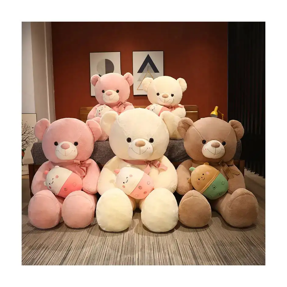 Urso de pelúcia grande, pelúcia de chá com leite de Boba, para presente de menina, ursos gigantes personalizados, brinquedo de pelúcia 100cm 120cm 135 cm