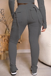A5342 nuova moda autunno inverno vestiti <span class=keywords><strong>pantaloni</strong></span> <span class=keywords><strong>lunghi</strong></span> a gamba Modulare a vita alta <span class=keywords><strong>pantaloni</strong></span> Cargo Casual Skinny da donna - Product Image 5
