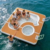 Plateforme flottante gonflable NOVA de qualité commerciale, 20 cm d'épaisseur, plateforme aquatique DFW pour bateau et lac