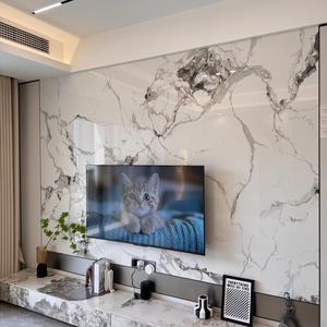 Panneaux muraux en marbre de pierre naturelle pour la décoration intérieure, dégradé, anti-statique, montage sur rail pour hall d'entrée, appartement - Product Image 5