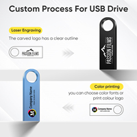 1 Pieza con Logo Personalizado Gratis Memoria USB Flash Drive de 32GB 16GB 8GB 4GB Lápiz de Memoria Metálico Pendrive 64GB 128GB Llave USB 2.0