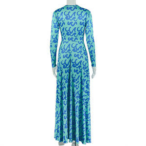 Abito da donna a maniche lunghe <span class=keywords><strong>con</strong></span> scollo a V e <span class=keywords><strong>spacco</strong></span> frontale, stile europeo e americano, elegante <span class=keywords><strong>vestito</strong></span> a trapezio, modellante e snellente - Product Image 4