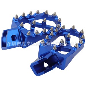 Pedales antideslizantes con tachuelas azules CNC para motocicleta todoterreno Yamaha YZ 80 500 490 - Product Image 3