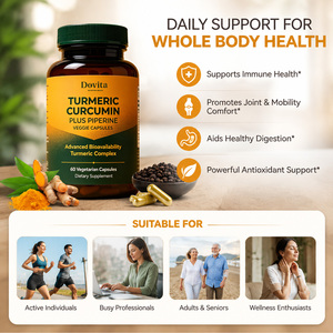 Fabriqué aux États-Unis – Vente en gros OEM – Curcuma et Curcumine avec BioPerine – Capsules végétales pour le soutien articulaire et anti-inflammatoire – 60 capsules végétales - Product Image 3