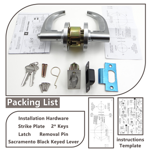 Nhiệm vụ nặng nề cửa phần cứng Lớp 2 thương mại hình trụ cửa đòn bẩy xử lý, SATIN CHROME kết thúc Cửa Khóa ADA ul - Product Image 6
