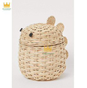 Handmade Rattan Wicker Dinosaur Laundry Basket With Lid Animal Toy <b>Storage</b> <b>Bin</b> Eco Friendly Nursery Decor from Vietnam - Product Image 3