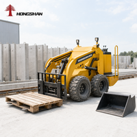 Chargeuse compacte à quatre roues motrices EPA CE, moteur essence 25 CV, 700 kg, 850 kg, avec broyeur de bois, déchiqueteuse de souches et lame de nivellement