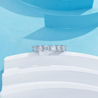 Bague de fiançailles élégante et luxueuse en platine Pt950 sertie de diamants de laboratoire, bague empilable pour femme, bague en diamant de laboratoire