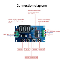 DC 12V 24V LED Digital Waktu penundaan Relay tingkat tinggi Timer siklus sakelar penundaan waktu sirkuit Dual MOS Controller DC 5 v-30 V