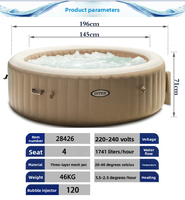 Aufblasbarer Whirlpool für 6 Personen mit Abdeckung – Hersteller-Qualität für Außenbereich und Schwimmspa