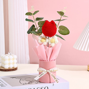 Bouquet de fleurs artificielles, en fil et mousse, avec seau décoratif, cadeau de Noël, bouquet de tournesols pour camarades de classe et professeurs - Product Image 3