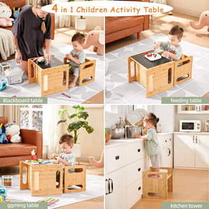 Montessori Toddler tre học tập tháp có thể gập lại xách tay bất gỗ cứng cai sữa bảng hiện đại cho trẻ nhỏ của độc lập - Product Image 6