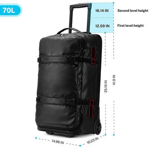 Personalizzato 60L impermeabile Soft Roller bagaglio da campeggio <span class=keywords><strong>borsone</strong></span> con <span class=keywords><strong>ruote</strong></span> carrello sportivo Rolling Gym <span class=keywords><strong>borsone</strong></span> da <span class=keywords><strong>viaggio</strong></span> con <span class=keywords><strong>ruote</strong></span> - Product Image 5