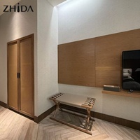 Nouvelle conception de lit king size en bois pour hôtel, chambre principale moderne, ensemble de meubles de chambre à coucher de luxe en MDF, personnalisé pour appartement
