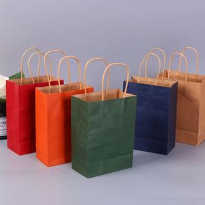 Eco-Friendly Recycled Black White Food Take Away <b>Paper</b> <b>Packaging</b> Bag Brown Kraft <b>Paper</b> Bag with Your Own logo for Gift Shopping - Product Image 4