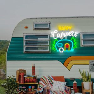 Happy Campers Letreros Neon LED indoor hanging ambient light shop <b>sign</b> wall decoration light entrance indicator light 5V 12V - Product Image 5