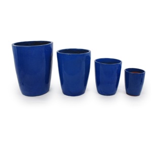 Juego de Macetas de Cerámica Ecológicas Estilo Americano, Color Verde Oscuro Brillante, para Decoración de Interiores, Exteriores, Jardín y Patio - Product Image 1