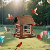 Mangeoire à oiseaux créative en métal Oniya, décoration de jardin extérieure, nichoir suspendu, cadeau pour les amoureux des oiseaux, cour arrière