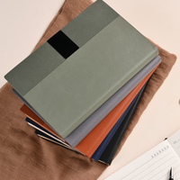 Nuevo Cuaderno Personalizable Minimalista de Cuero PU, Encuadernado con Hilo, Margen Estrecho, Tapa Blanda, para Oficinistas