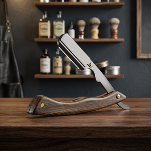 MORGANS INDUSTRIES Stainless Steel Handle Straight Razor Stainless Steel Blade Single Blade Manual Shaving Razor for <b>Men</b> Barber - Product Image 1