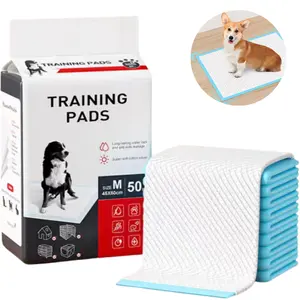 犬と子犬用のうんちパッドは、トイレトレーニング用の漏れ防止と速乾性です標準吸収性レギュラーサイズ青と白