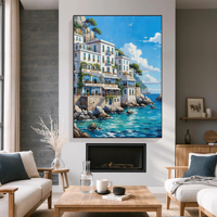Peintures de paysages réalistes peintes à la main, œuvres d'art abstraites à l'huile, décoration intérieure, grande toile murale, cadeau de pendaison de crémaillère