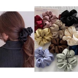 Sayoung批发时尚配饰纯色scluunchies定制奢华缎面弹力发带女式领带 - Product Image 2