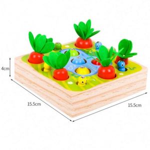 Jeu de pêche éducatif Montessori en bois de haute qualité Happy Farm, puzzle 3D multifonctionnel et multifacettes pour l'apprentissage de la mémoire - Product Image 4
