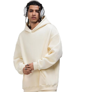 Sudadera con Capucha de Forro Polar Blanco, de Primera Calidad, 100% Algodón, Sólida, con Forro, Holgada, con Logotipo Estampado en Relieve, Personalizada, Extra Grande, para Invierno - Product Image 1