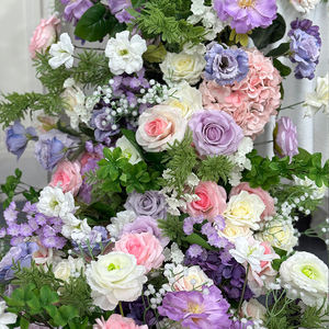 Flor de Seda Artificial Realista Hecha a Mano, Color Blanco y Morado, Planta Verde, Gypsophila, Decoración de Boda - Product Image 3