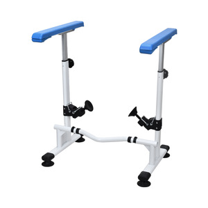 Barra de apoyo para inodoro, aleación de aluminio, antideslizante, sin taladro, soporte para baño para mujeres embarazadas, uso doméstico, estilo moderno azul y blanco - Product Image 4